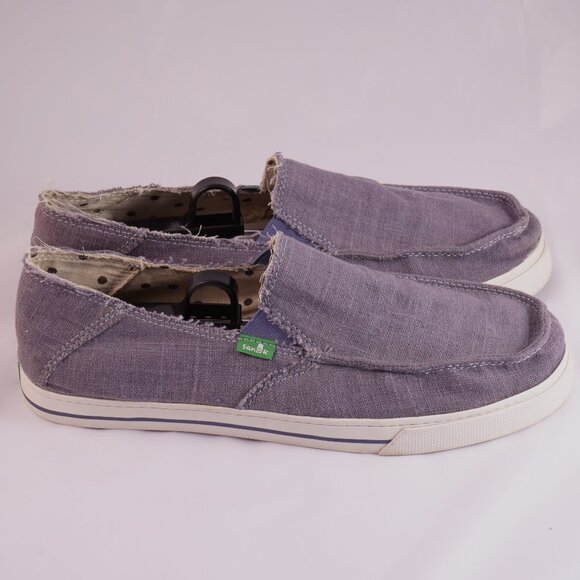 Sanuk Sidewalk Surfers Light Blue Slip On Shoes Mens 9 Canvas Comfort Casual - Picture 5 of 12